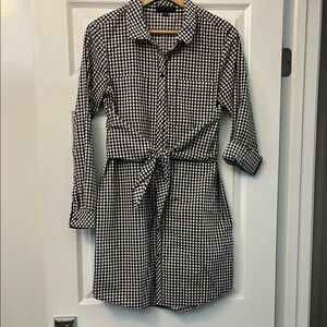 Sanctuary black and white Checkered short Shirt Dress